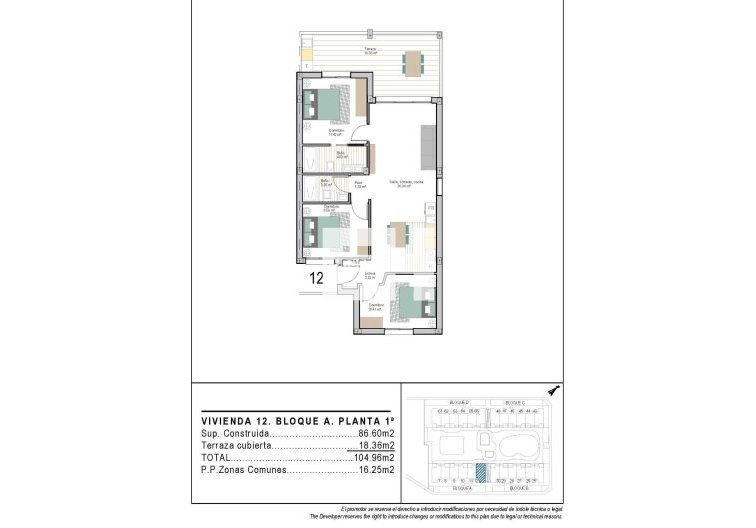 Obra Nueva - Apartamento  - Torre Pacheco - San Cayetano