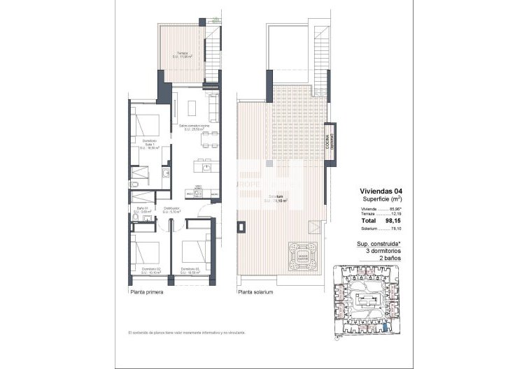 New Build - Top floor bungalow - Ciudad Quesada - Lo Marabú