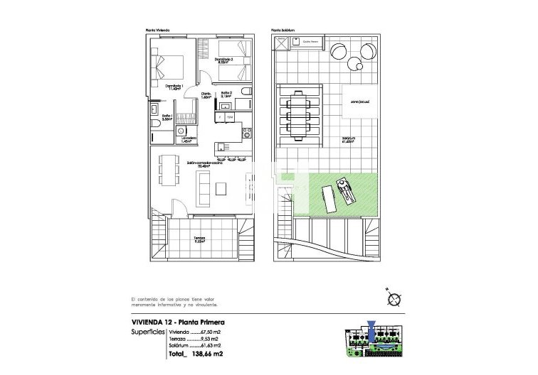 Obra Nueva - Bungalow en planta alta - Pilar de la Horadada - Parque Ramon eugenio Escudero